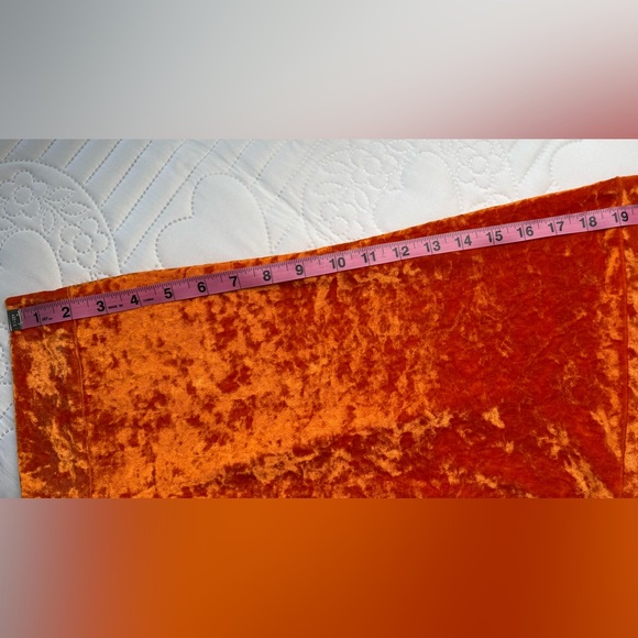 Vintage 1997 Victoria’s Secret Pink Heart Orange Crushed Velvet Maxi Robe Large - Picture 14 of 16